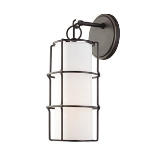 Buy old-bronze-with-linen-glass Sovereign Outdoor (Damp) Sconce by Hudson Valley