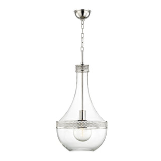 Buy polished-nickel-with-clear-glass Hagen Outdoor (Damp) Pendant by Hudson Valley