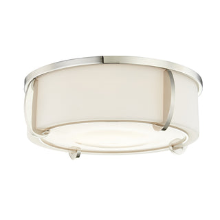 Buy polished-nickel-with-opal-glossy-opal-matte-glass Talon Outdoor (Damp) Flush Mount Ceiling Light by Hudson Valley