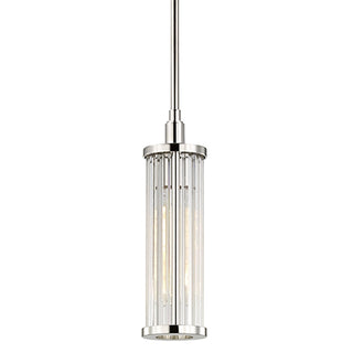Buy polished-nickel-with-clear-glass-and-clear-shade Marley Outdoor (Damp) Pendant by Hudson Valley