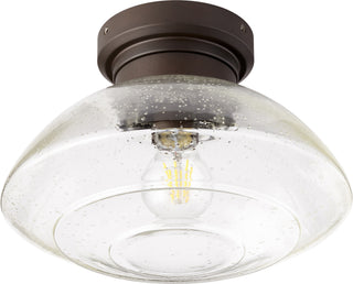 Buy oiled-bronze-with-clear-seeded-glass Windmill Outdoor (Damp) Fan Light Kit by Quorum