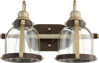 Buy aged-brass-w-oiled-bronze Banded Lighting Series Vanity by Quorum