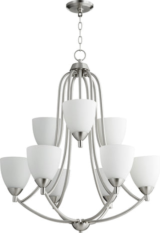 Buy satin-nickel Barkley Chandelier by Quorum