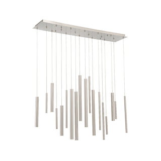 Buy satin-nickel-with-satin-nickel-glass Santana Chandelier by Eurofase