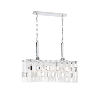 Buy chrome-with-cluster-white-glass-glass-and-clear-textured-shade Viviana Chandelier by Eurofase