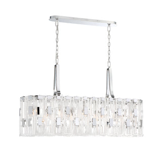 Buy chrome-with-clear-glass-and-clear-textured-shade Viviana Chandelier by Eurofase