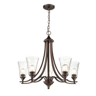 Buy rubbed-bronze-with-clear-seeded-glass Natalie Chandelier by Millennium