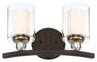 Buy painted-bronze-w-natural-brushed-brass-with-clear-glass Studio Vanity by Minka-Lavery