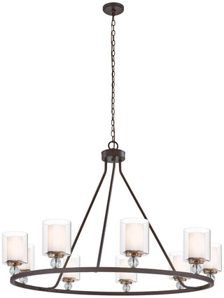 Buy painted-bronze-w-natural-brush-with-clear-ribbed-glass Studio Chandelier by Minka-Lavery