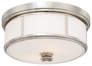 Buy polished-nickel-with-etched-opal-glass Outdoor (Damp) Flush Mount Ceiling Light by Minka-Lavery