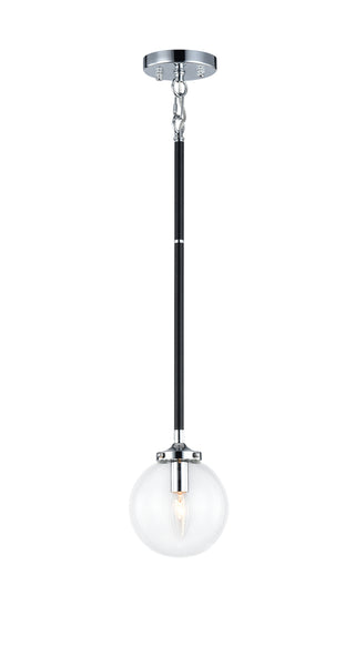 Buy black-chrome-and-clear-shade Particles Pendant by Matteo Lighting