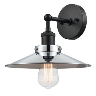 Buy black-with-chrome-with-white-interior-glass-and-metal-shade Bulstrode&#39;S Workshop Outdoor (Damp) Sconce by Matteo Lighting