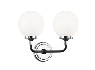 Buy black-chrome-and-white-shade Particles Sconce by Matteo Lighting