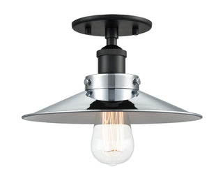 Buy black-with-chrome-with-white-interior-glass-and-metal-shade Bulstrode'S Workshop Outdoor (Damp) Ceiling Light by Matteo Lighting