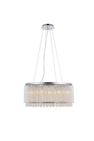 Buy chrome-with-chrome-glass-and-multicolor-shade Influx Pendant by Elegant Lighting