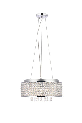 Buy chrome-with-chrome-glass-and-clear-shade Amelie Pendant by Elegant Lighting