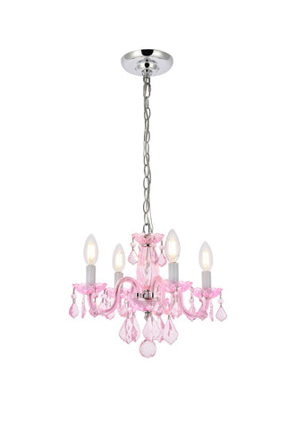Buy pink-and-pink-shade Rococo Pendant by Elegant Lighting