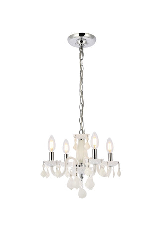 Buy white-and-white-shade Rococo Pendant by Elegant Lighting