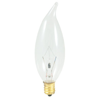 Flame Tip 25 Watt E12 CA10 120.00V Incandescent 2700k Light Bulb by Bulbrite