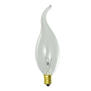 Flame Tip 25 Watt E12 CA11 120V Incandescent 2700k Light Bulb by Bulbrite