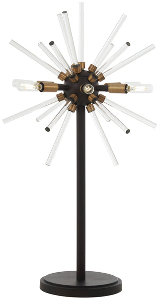 Buy painted-bronze-with-natural-brushed-brass Spiked Table Lamp by George Kovacs