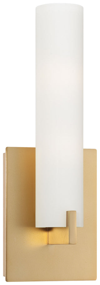Buy honey-gold-with-etched-white-glass Tube Outdoor (Damp) Sconce by George Kovacs