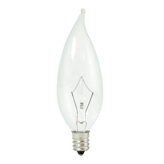 Flame Tip 25 Watt E12 CA10 120V Krypton/Xenon 2700k Light Bulb by Bulbrite
