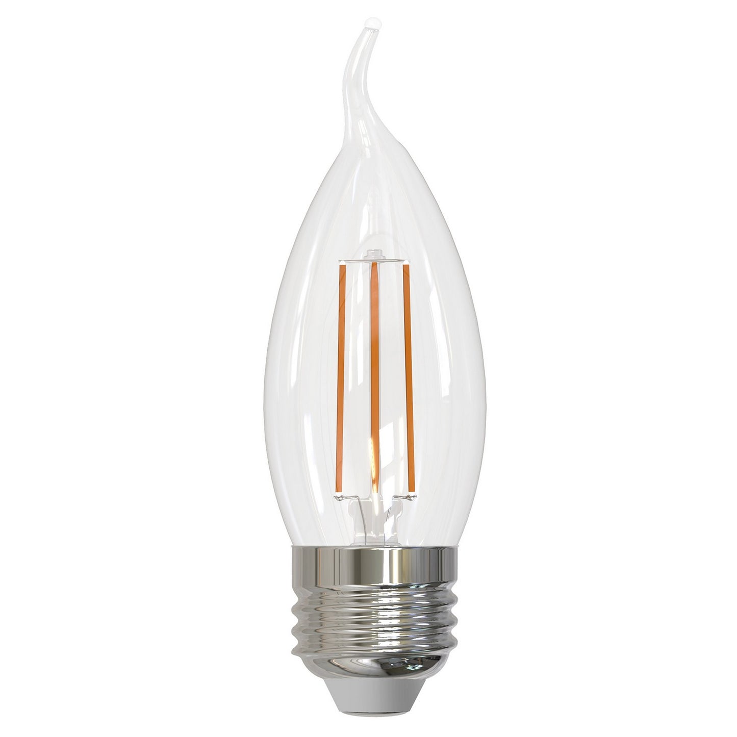 Flame Tip 4 Watt E26 CA10 120V Indoor LED 2700k Light Bulb by Bulbrite – Finish: Clear – CRI: 92 – Beam Spread: 4.50 – Bulbrite-776875