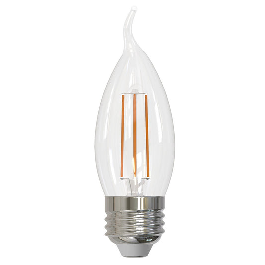 Flame Tip 4 Watt E26 CA10 120V Indoor LED 2700k Light Bulb by Bulbrite – Finish: Clear – CRI: 92 – Beam Spread: 4.50 – Bulbrite-776875