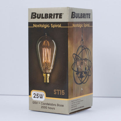 Antique 25 Watt E12 Candelabra ST15 120V Incandescent 2200k Light Bulb by Bulbrite