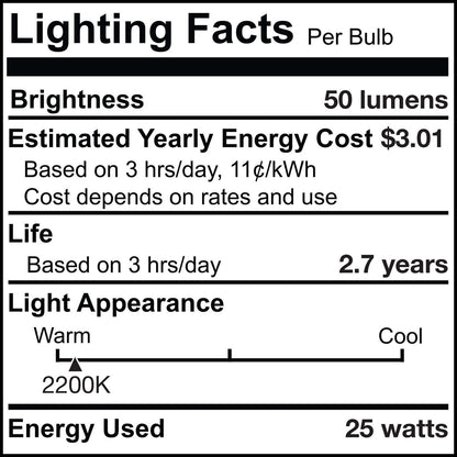 Antique 25 Watt E26 Medium A19 120V Incandescent 2200k Light Bulb by Bulbrite
