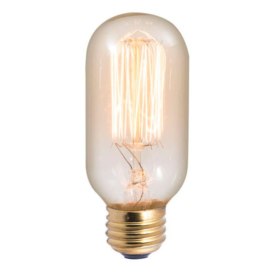 Tubular 40 Watt E26 T14 120V Incandescent 2200k Light Bulb by Bulbrite – Finish: Antique and Amber/Brown Shade – Filament Style: Thread – Bulbrite-134015