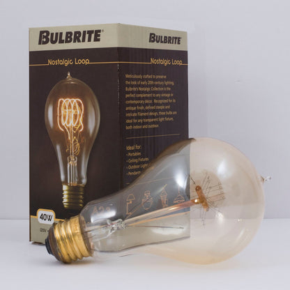 Antique 40 Watt E26 Medium A19 120V Incandescent 2200k Light Bulb by Bulbrite