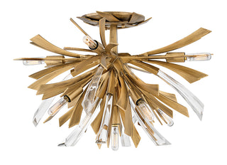 Buy burnished-gold-and-metal-shade Vida Semi Flush Mount Light by Fredrick Ramond