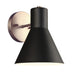 Satin Brass with Black Glass and Metal Shade