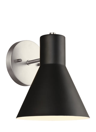 Buy brushed-nickel-with-black-glass-and-metal-shade Towner Vanity by Generation Lighting