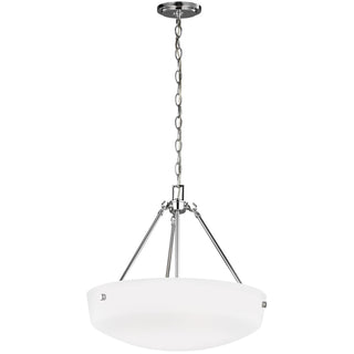 Buy chrome-with-satin-etched-glass Kerrville Outdoor (Damp) Pendant by Generation Lighting