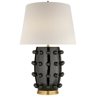 Buy black-with-13-x-17-x-12-linen-glass Linden Table Lamp by Visual Comfort Signature