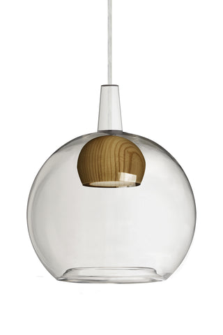 Buy satin-nickel-with-clear-medium-glass-and-multicolor-shade Benji Pendant by Besa