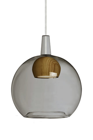 Buy satin-nickel-with-smoke-medium-glass-and-multicolor-shade Benji Pendant by Besa