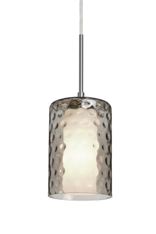 Buy satin-nickel-with-smoke-glass-and-smoke-shade Esa Pendant by Besa