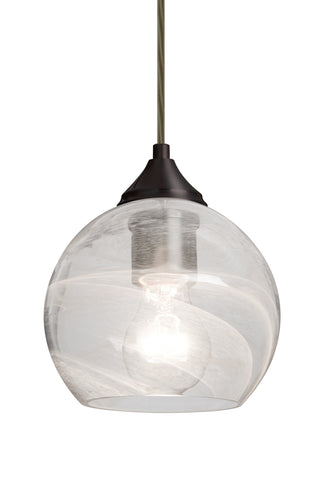 Buy bronze-with-vapor-clear-glass-and-multicolor-shade Jilly Pendant by Besa