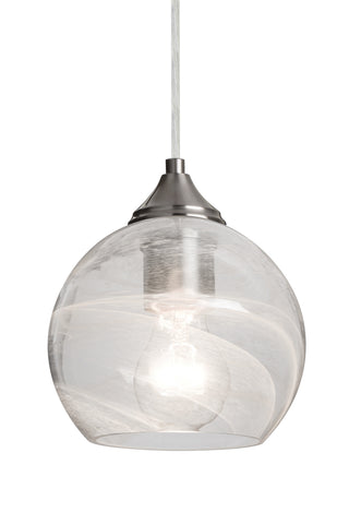 Buy satin-nickel-with-vapor-clear-glass Jilly Pendant by Besa