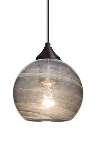 Buy bronze-with-vapor-smoke-glass-and-smoke-shade Jilly Pendant by Besa