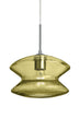 Satin Nickel with Gold Bubble Glass and Brass/Gold Shade