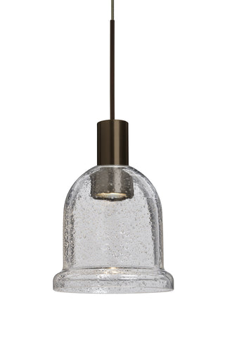 Buy bronze-with-clear-bubble-glass Kiba Pendant by Besa