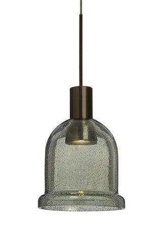 Buy bronze-with-moss-bubble-glass Kiba Pendant by Besa