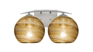 Buy satin-nickel-with-vapor-amber-glass Jilly Vanity by Besa