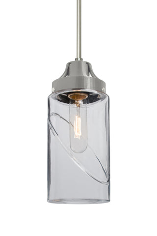 Buy satin-nickel-with-clear-glass Blink Pendant by Besa