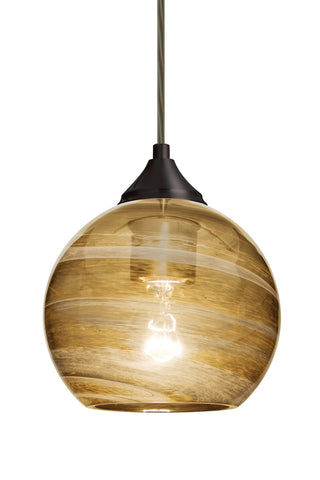 Buy bronze-with-vapor-amber-glass Jilly Pendant by Besa